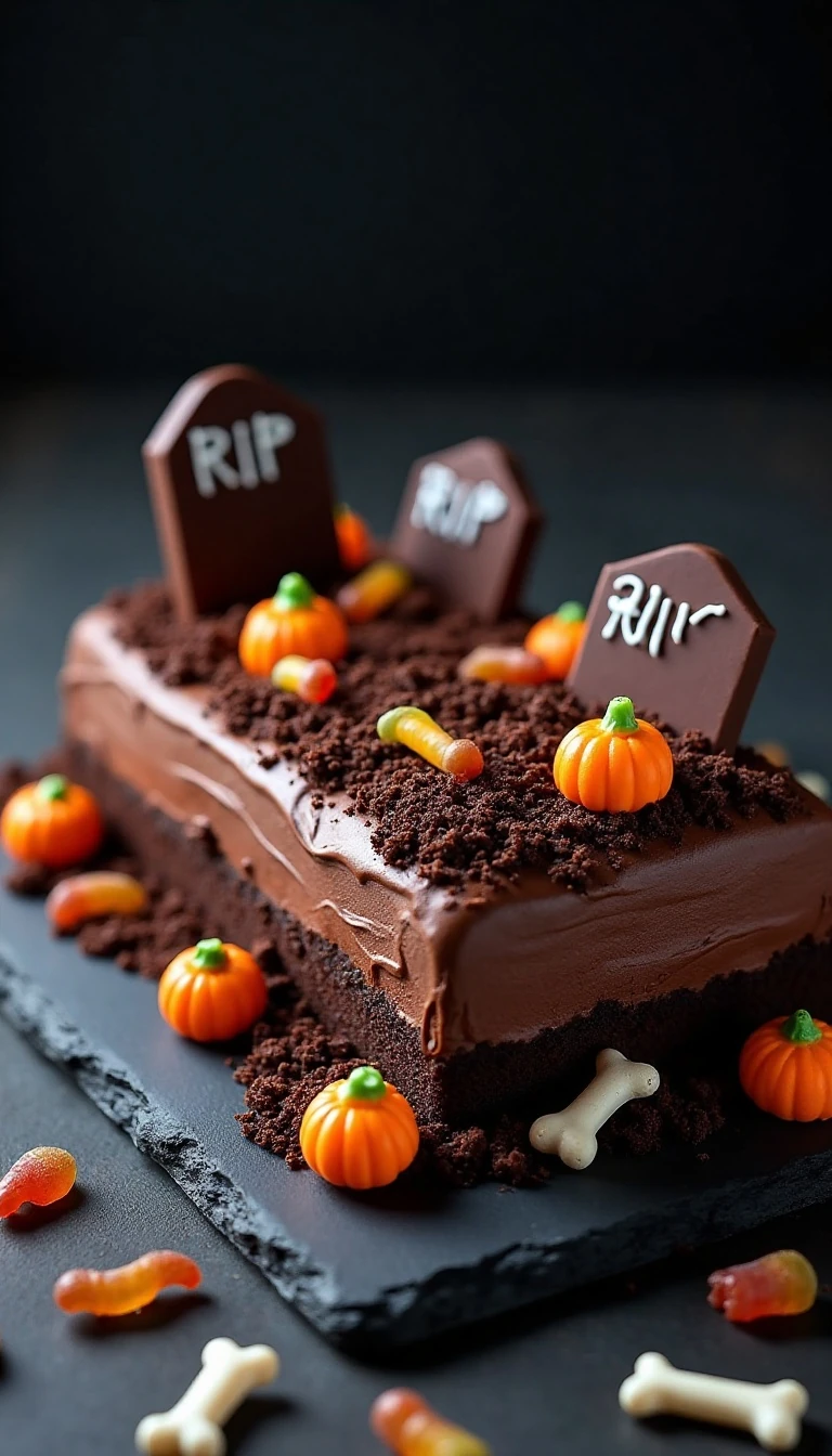 Chocolate Ricotta Graveyard Cake for Spooky Celebrations