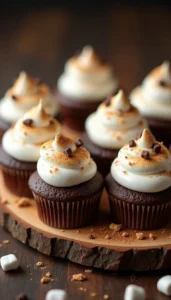 Chocolate S’mores Cupcakes That Taste Like Campfire Treats