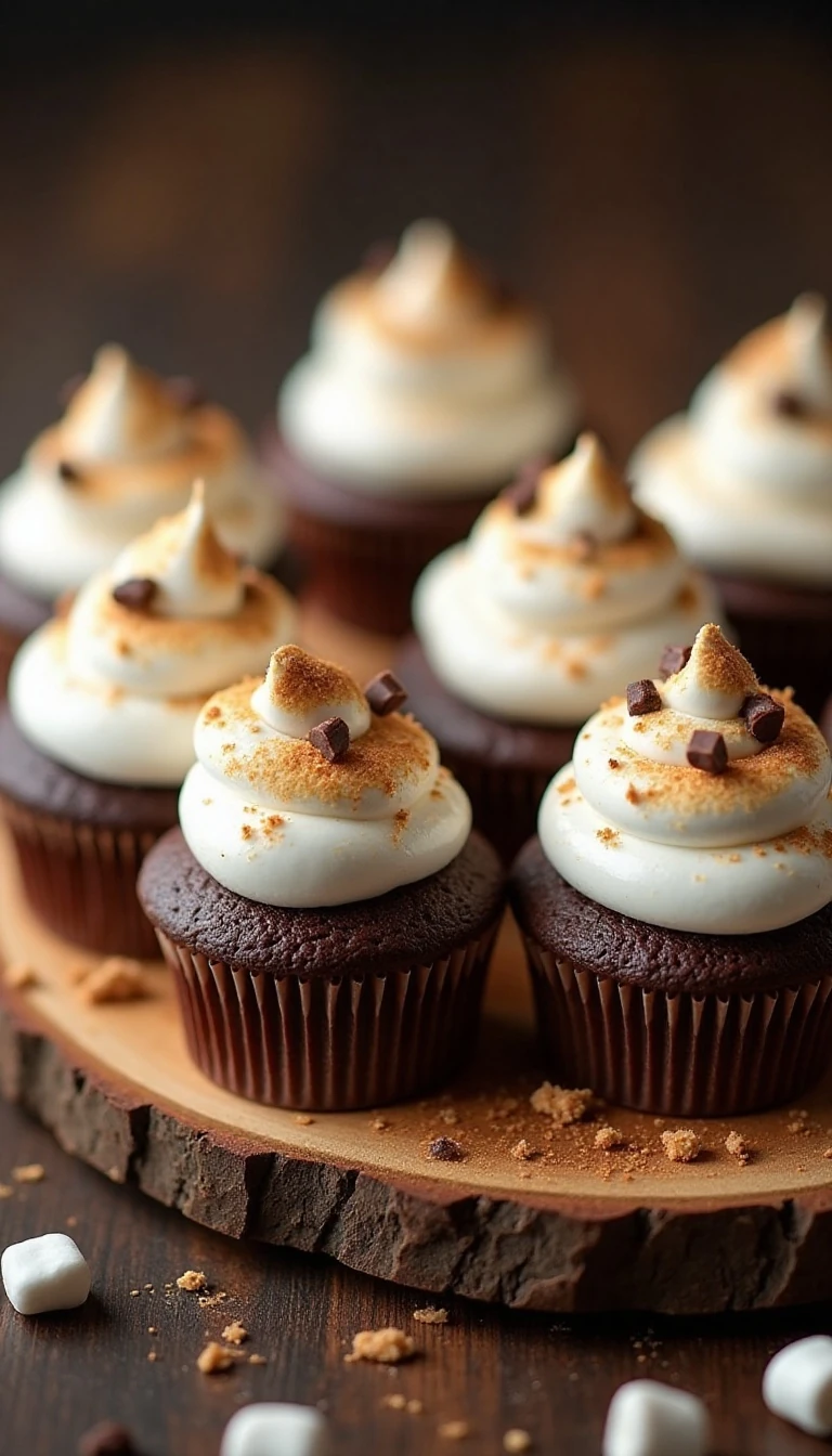 Chocolate S’mores Cupcakes That Taste Like Campfire Treats