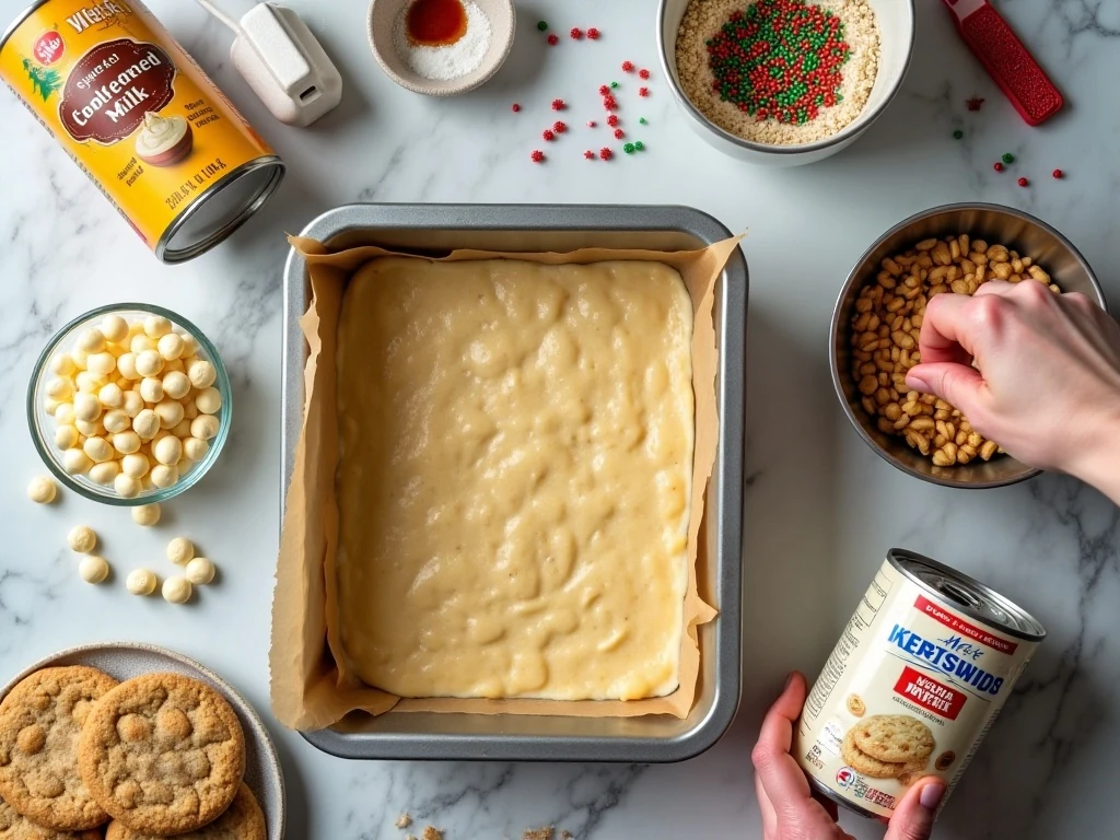 Ingredients for easy Christmas cookie fudge