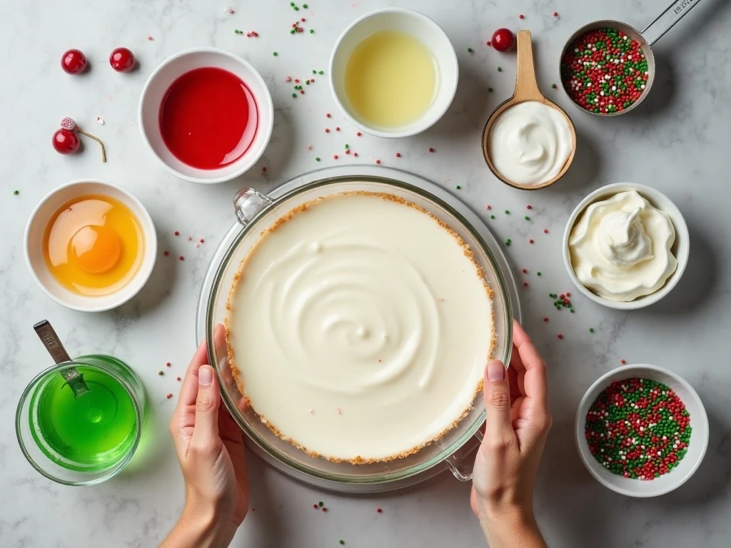 Ingredients for an easy Christmas poke cake