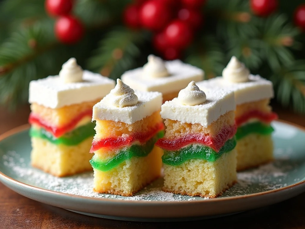 Chilled slices of make-ahead Christmas poke cake