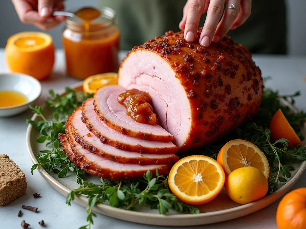 Ingredients for citrus cranberry ham glaze