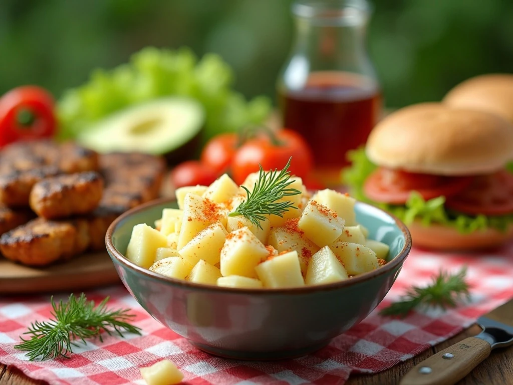 Classic potato salad served as a picnic side dish