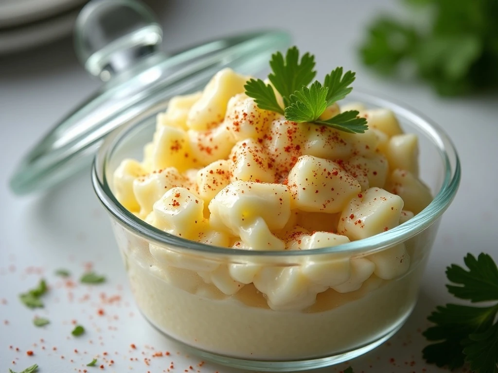 Chilled potato salad with paprika and fresh herbs