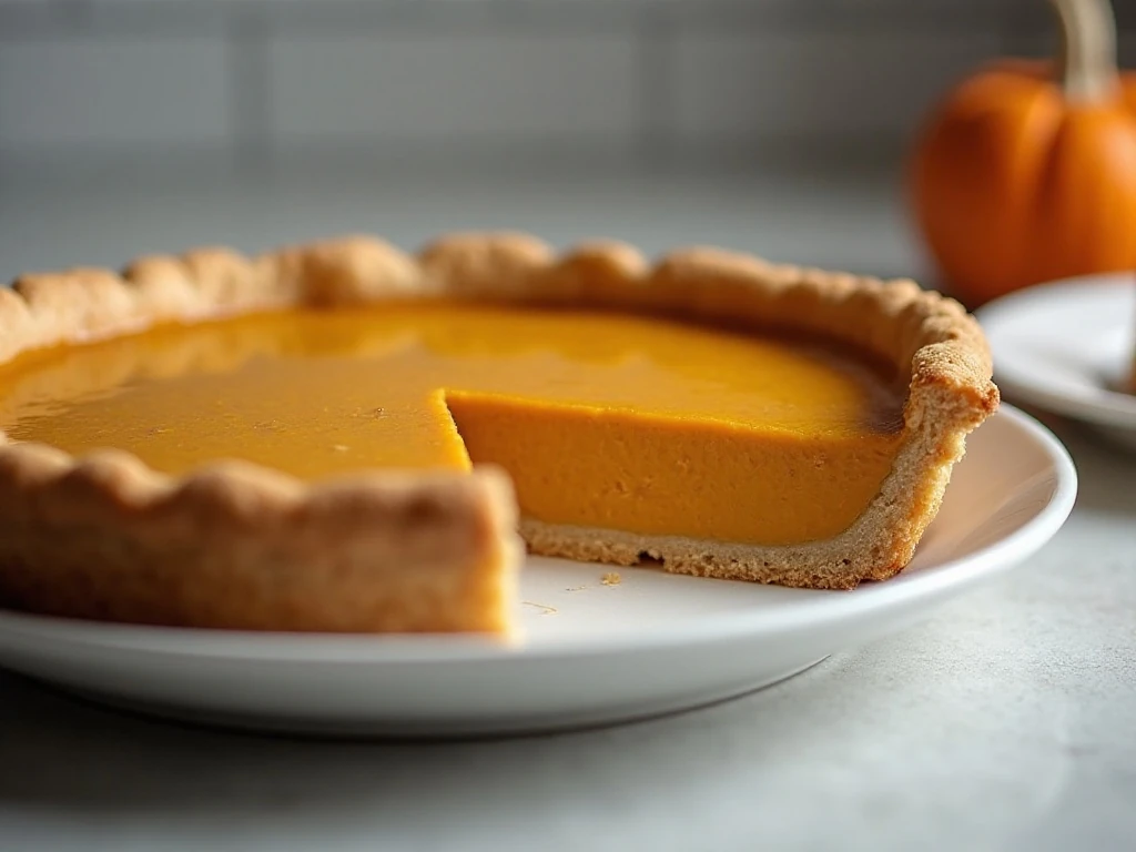 Cooled pumpkin pie ready for refrigeration and serving