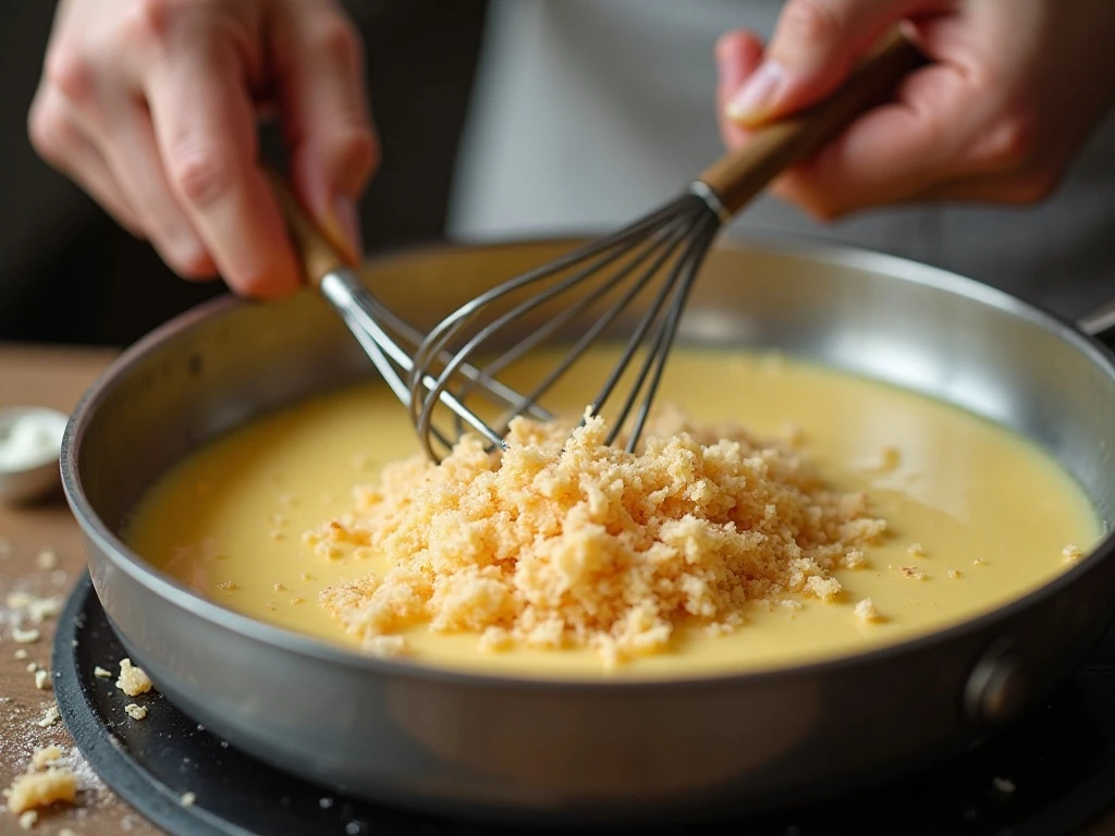 Smooth coconut custard with toasted coconut