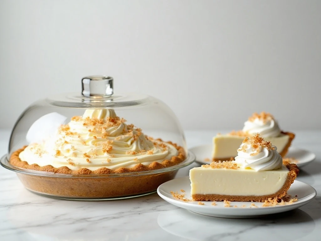 Chilled coconut cream pie ready for serving