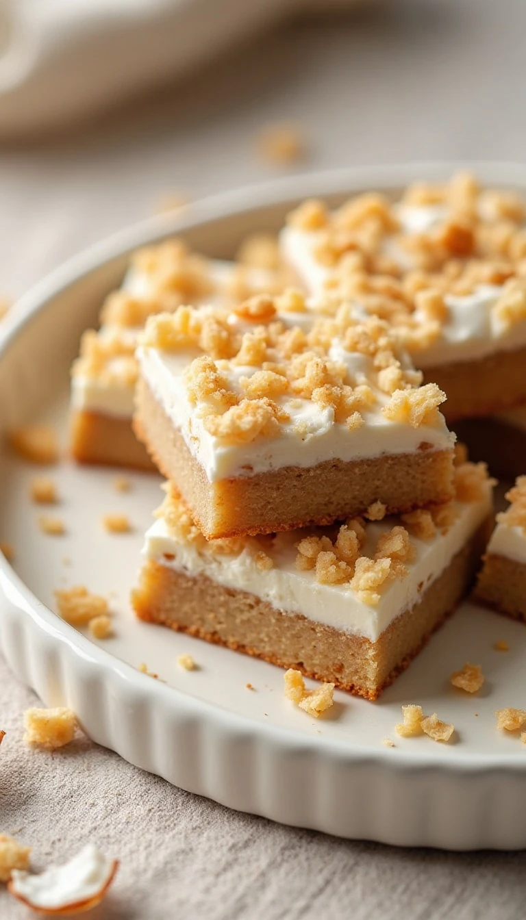 Easy Coconut Dream Bars Recipe with Chewy Coconut Topping