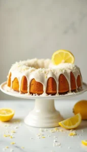 Moist Coconut Lemon Cake Recipe with Fresh Lemon Glaze
