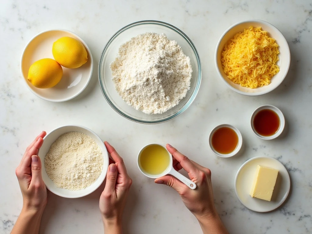 Ingredients for coconut lemon crumble bars