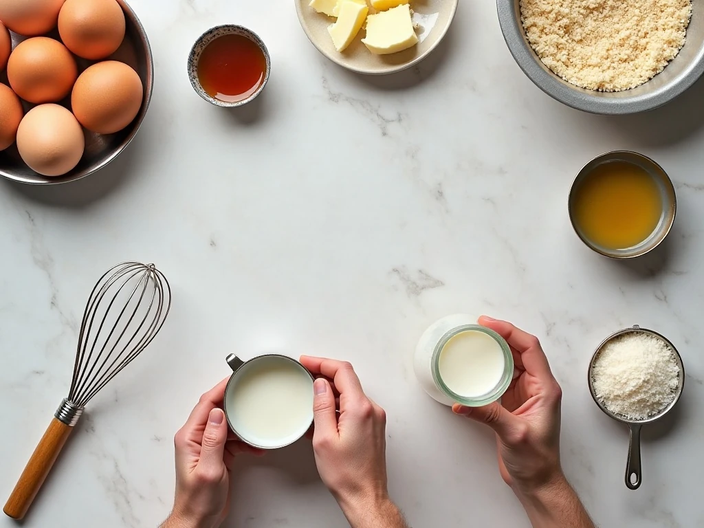 Ingredients for easy impossible coconut pie