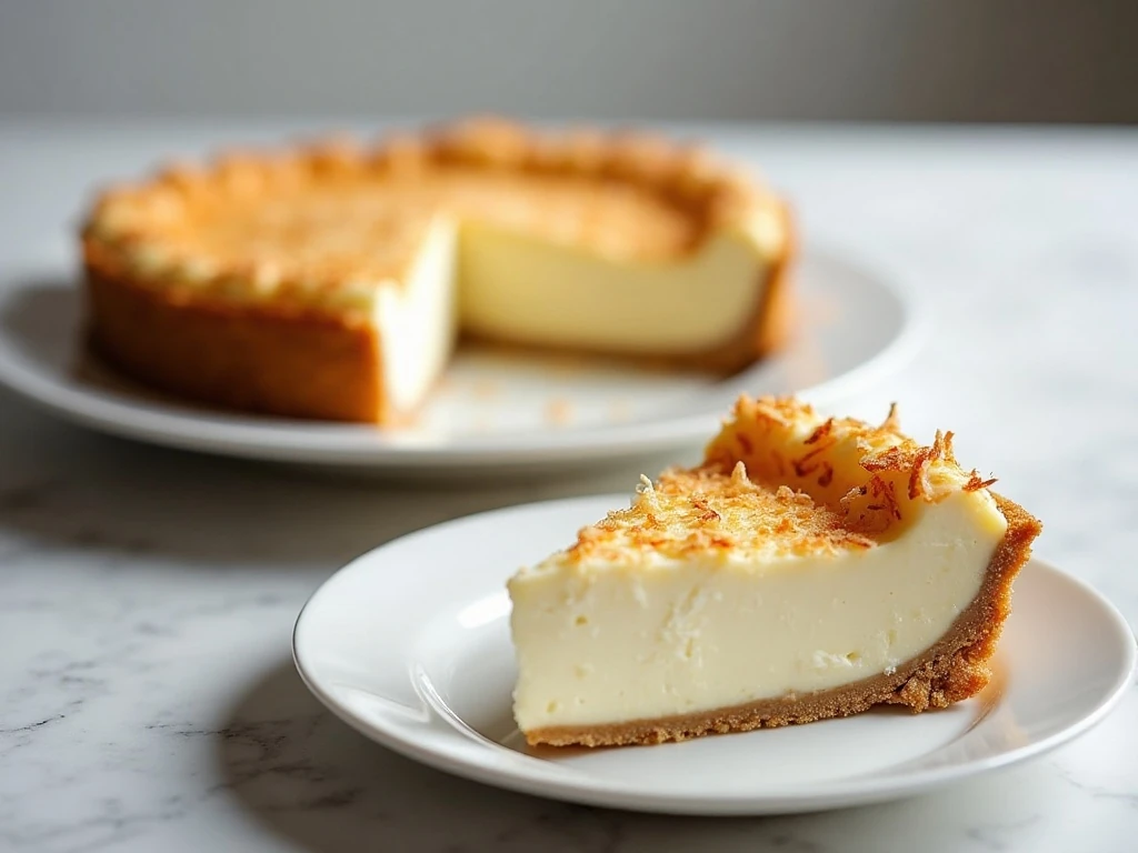 Chilled coconut pie ready for storage or serving