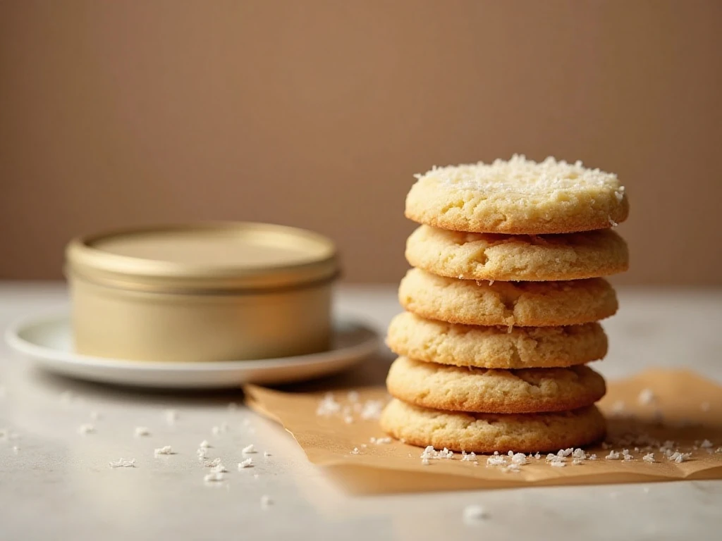 Coconut shortbread cookies ready for serving and storage
