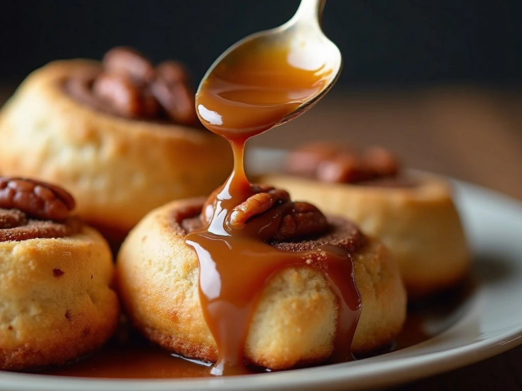 Coffee glaze drizzled over cinnamon bun casserole