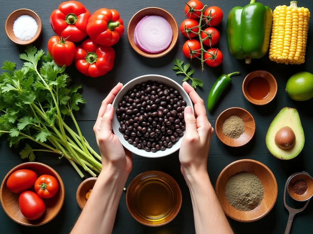 Ingredients for colorful cowboy caviar