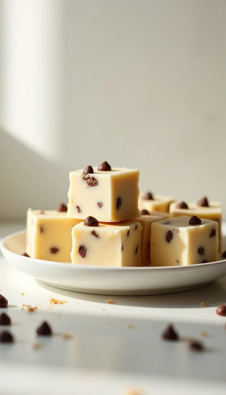 Easy Cookie Dough Fudge Recipe with White Chocolate and Mini Chocolate Chips