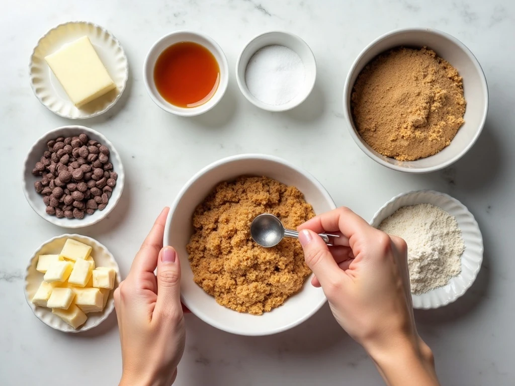 Ingredients for easy cookie dough fudge arranged on a counter