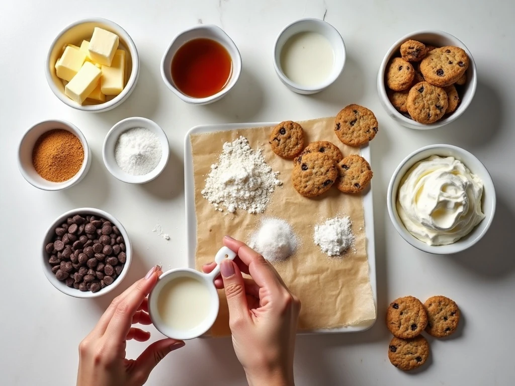 Ingredients for an easy no-bake cookie dough trifle