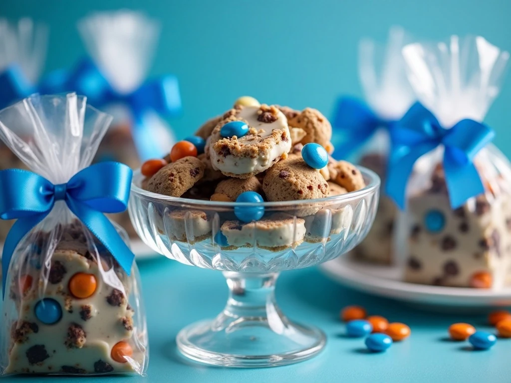 Cookie Monster bark served for a colorful party