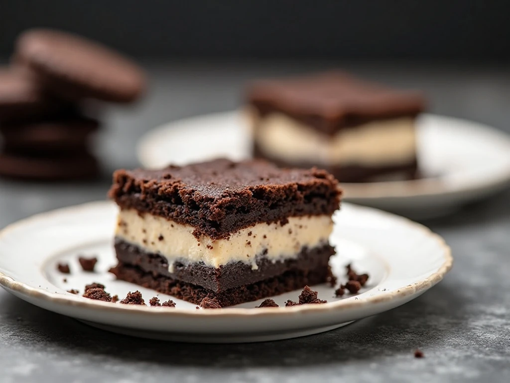 Chilled cookies and cream lush squares ready for serving