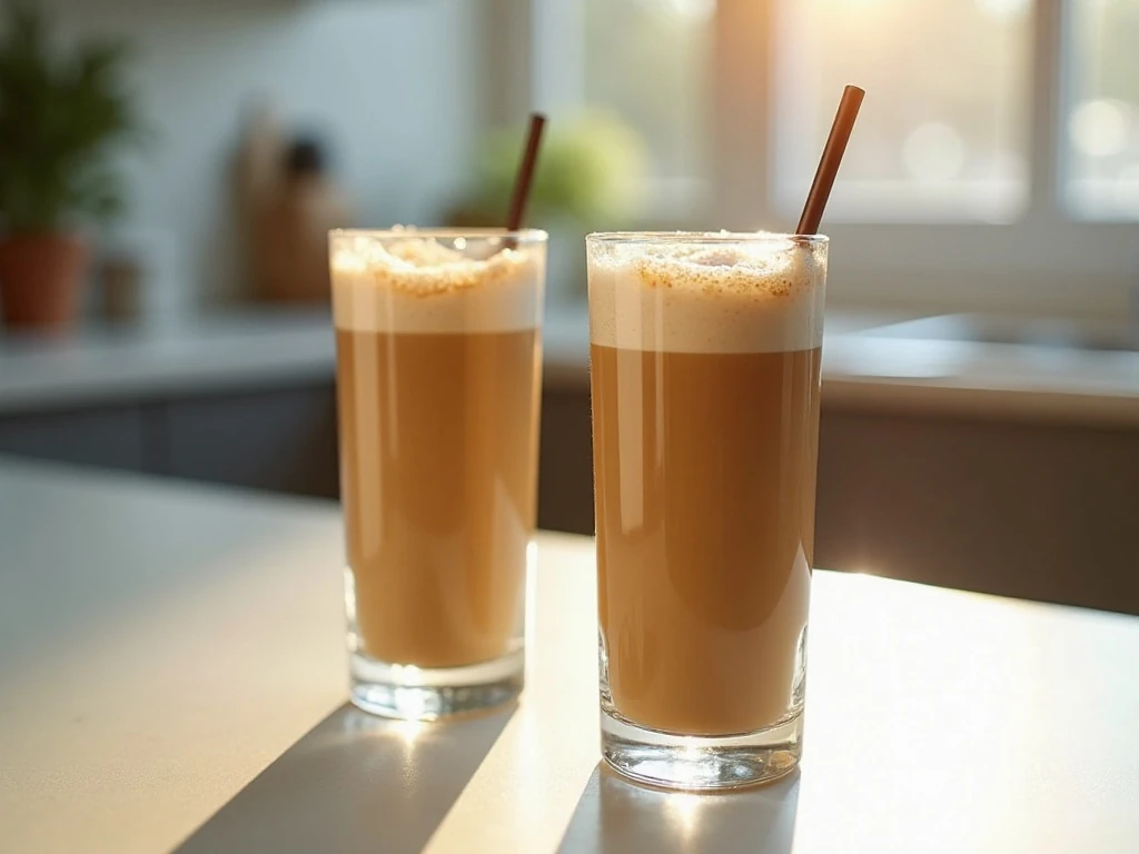 Two thick and creamy copycat Chick-fil-A frosted coffee drinks