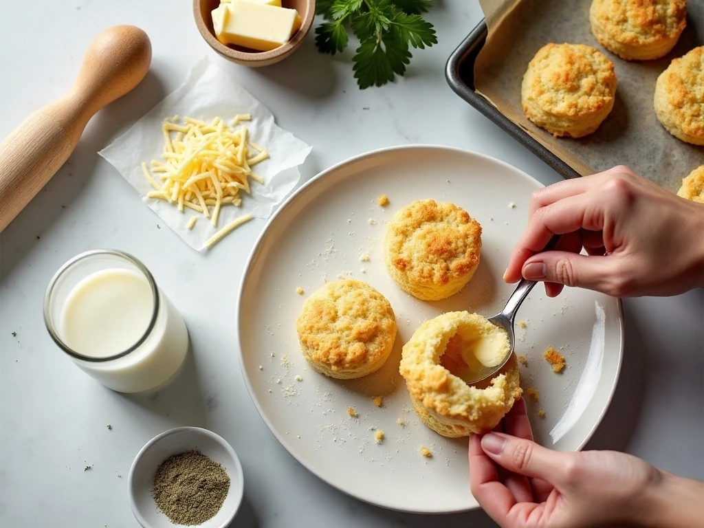 Ingredients for homemade cheddar bay biscuits