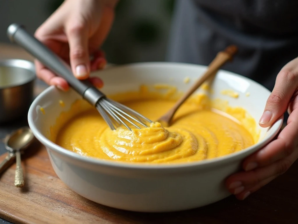 Corn casserole mixture prepared for baking