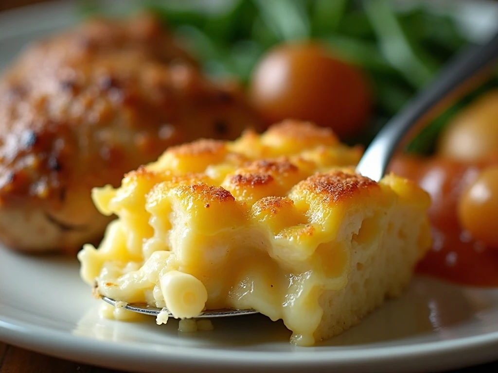 Corn casserole served as a dinner side dish