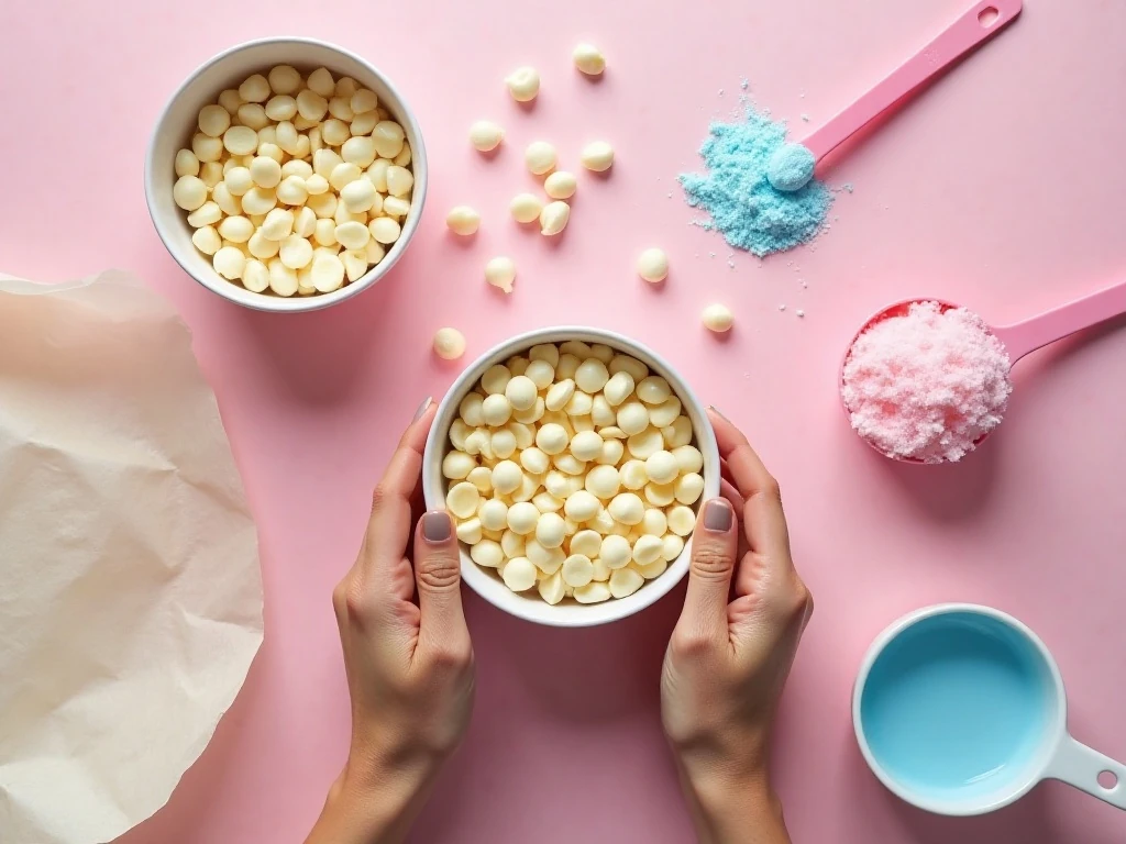 Ingredients for three-ingredient cotton candy fudge