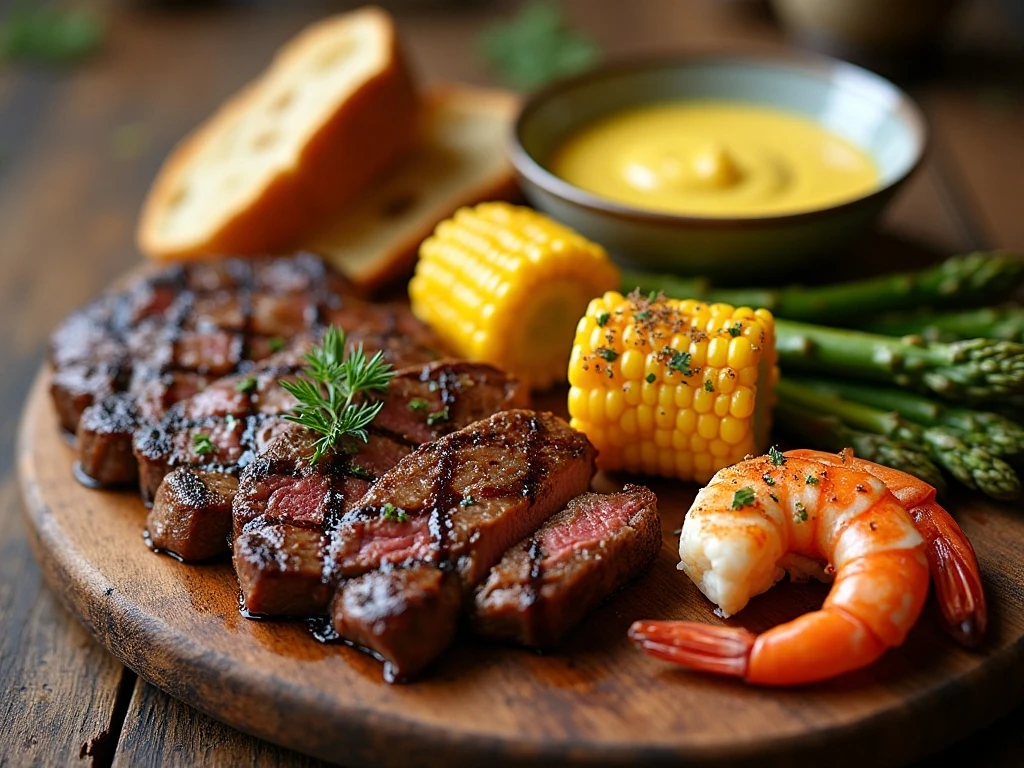 Cowboy butter served with grilled meats, seafood, vegetables, and bread