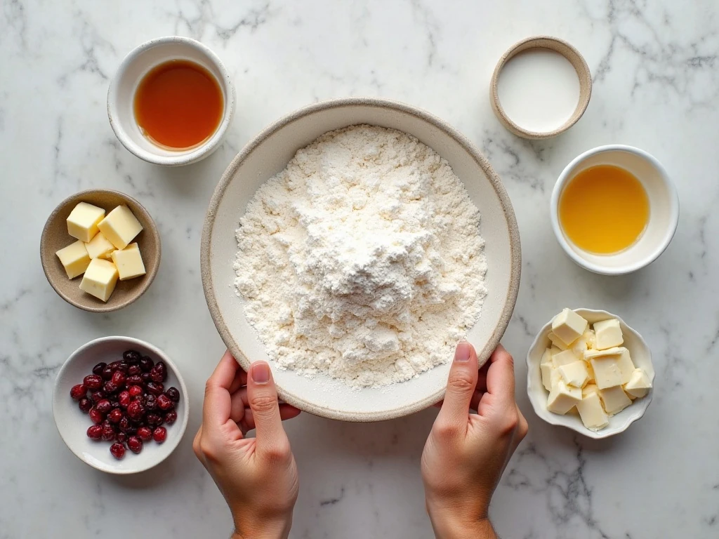 Ingredients for easy cranberry bliss bread