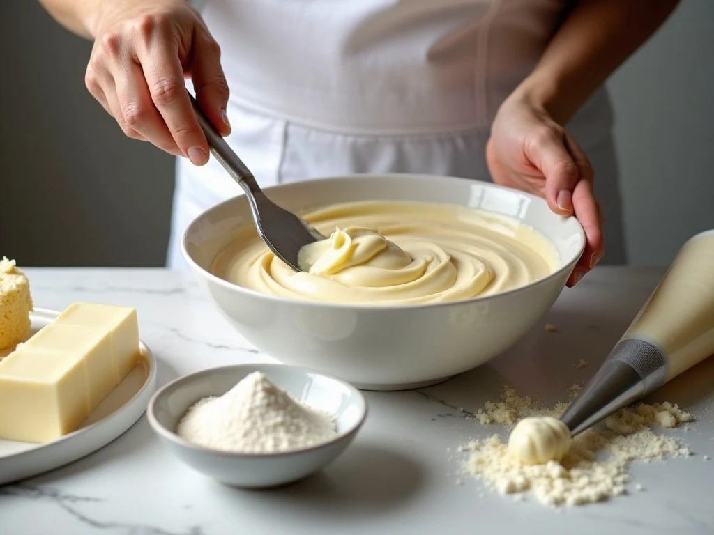 Preparing smooth white chocolate cream cheese frosting