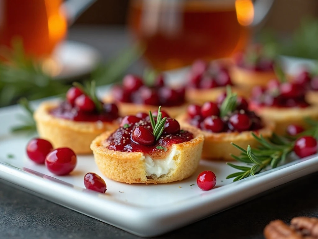 Cranberry Brie bites served as a holiday party appetizer