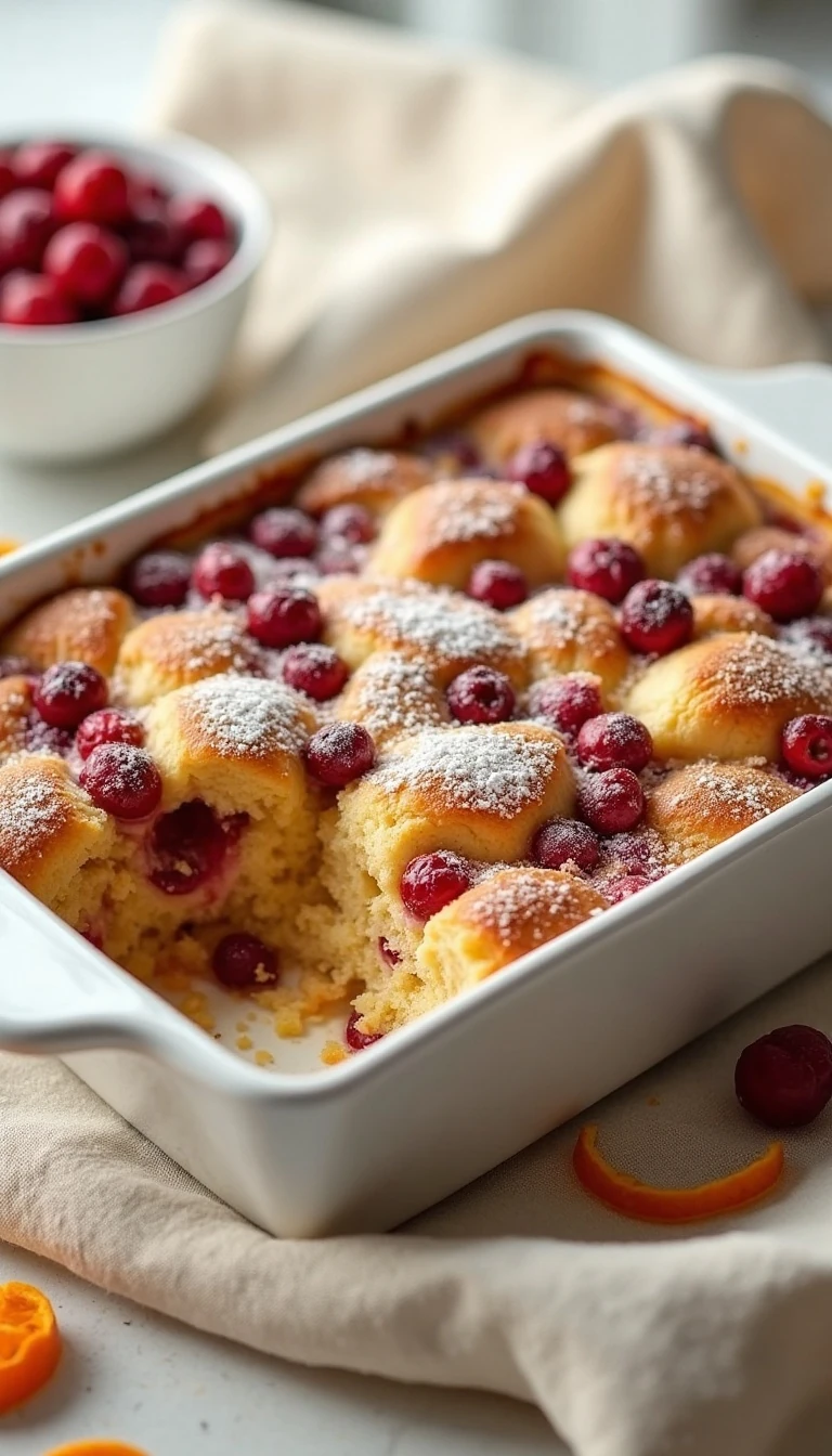 Easy Cranberry Croissant Bread Pudding Recipe with Orange Zest