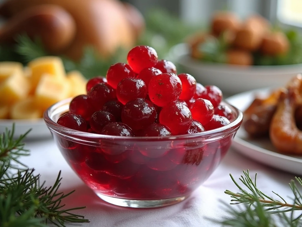 Cranberry Jello salad served as a colorful holiday side dish