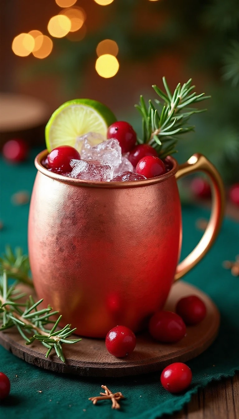 Festive Cranberry Moscow Mule Cocktail Recipe