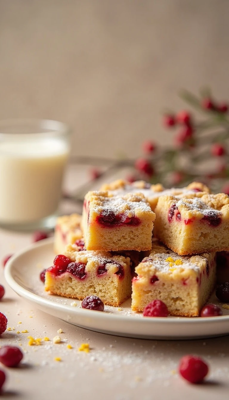 Cranberry Walnut Shortbread Bars Recipe