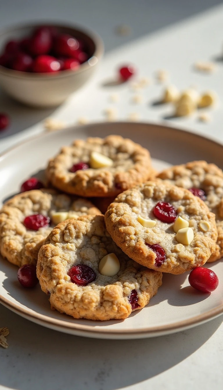 Cranberry White Chocolate Chip Oatmeal Cookies Recipe