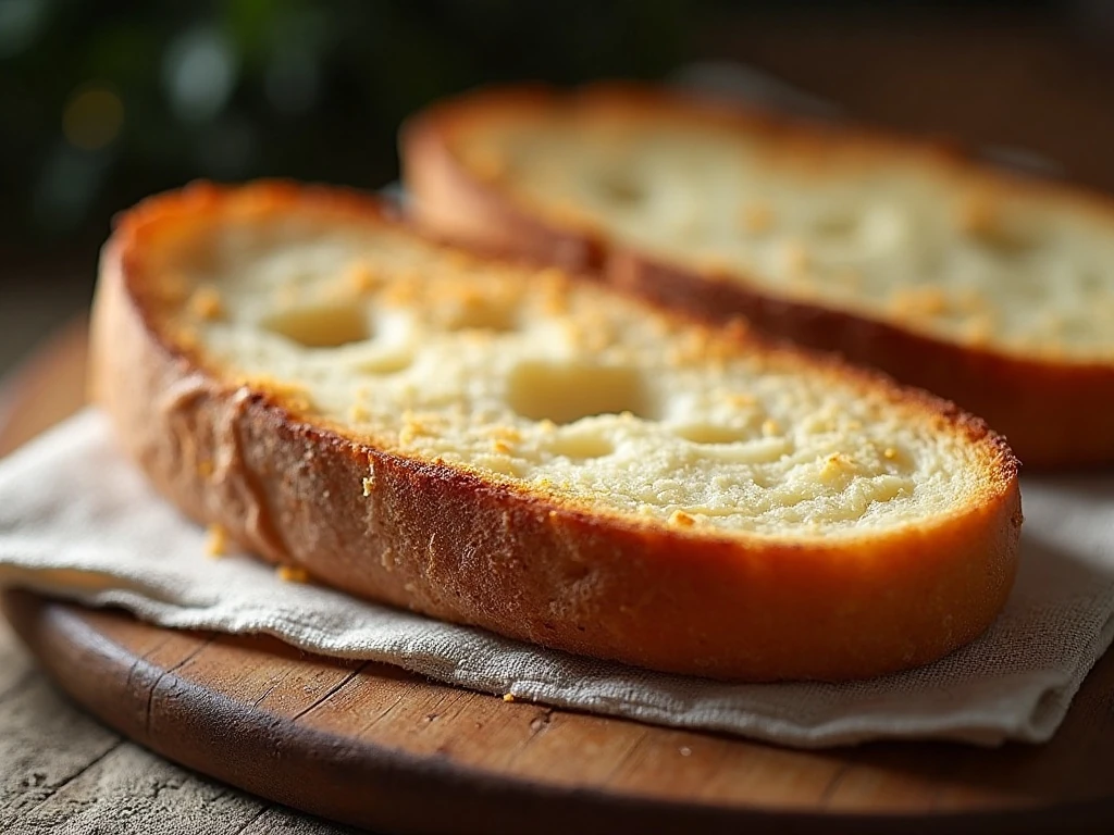 Close-up of toasted artisan bread showing its airy crumb