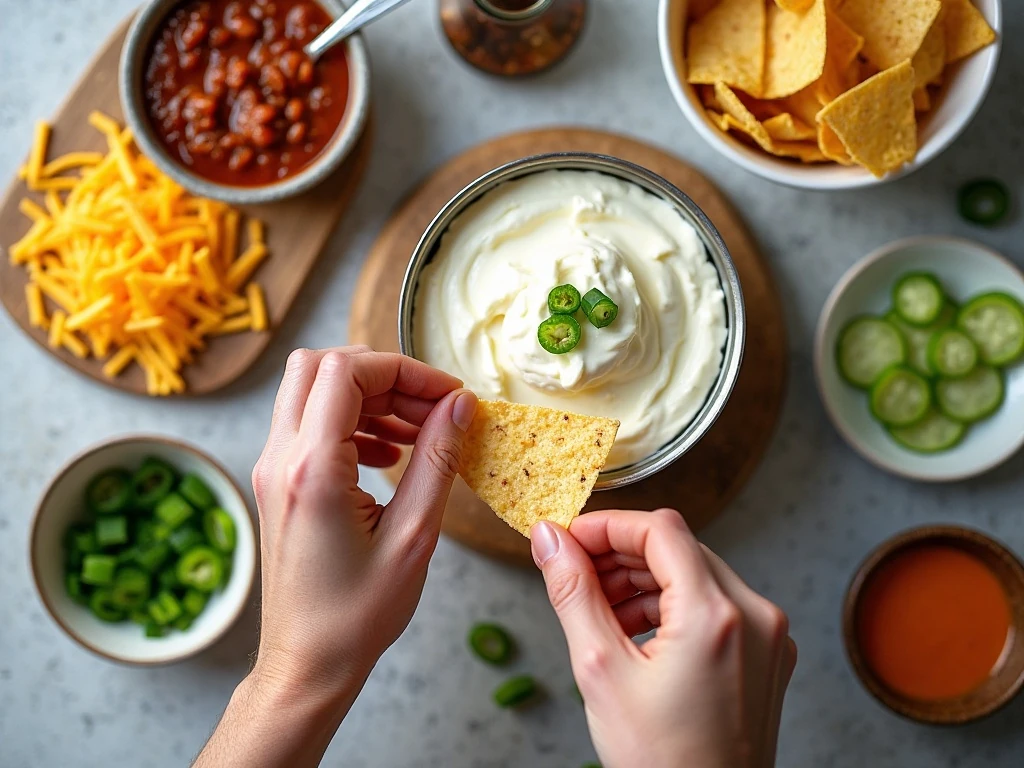 Ingredients for cream cheese chili dip