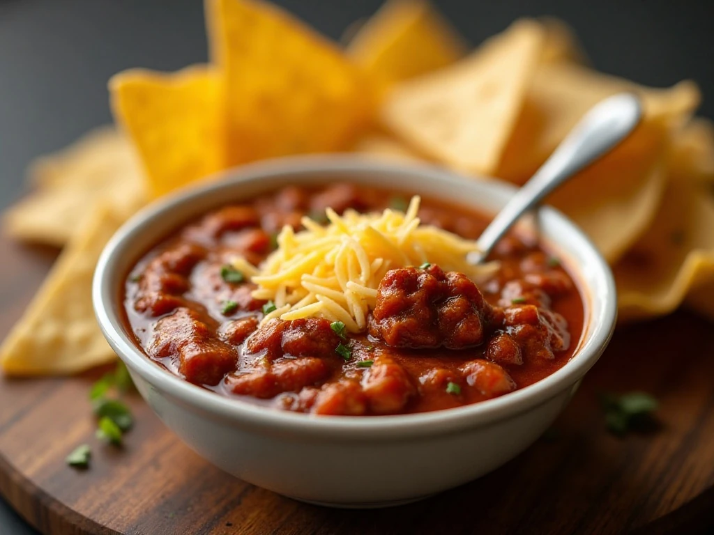Reheated cream cheese chili dip ready to serve
