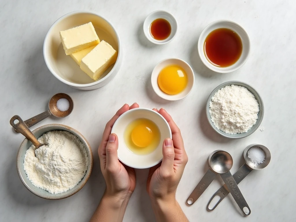 Ingredients for an easy cream cheese cookies recipe