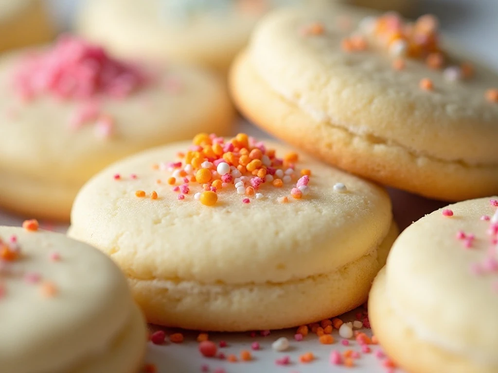 Close-up showing the soft texture and lightly colored edges of cream cheese cookies