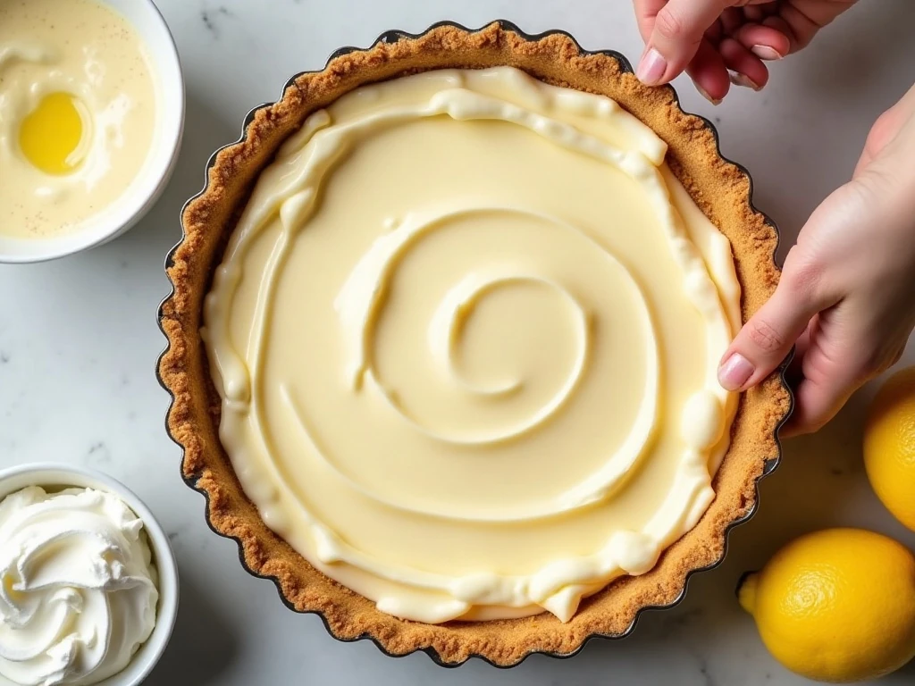 Ingredients for easy cream cheese lemonade pie arranged on a kitchen counter