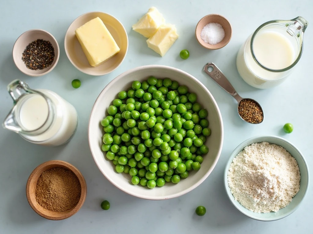 Ingredients for old-fashioned creamed peas