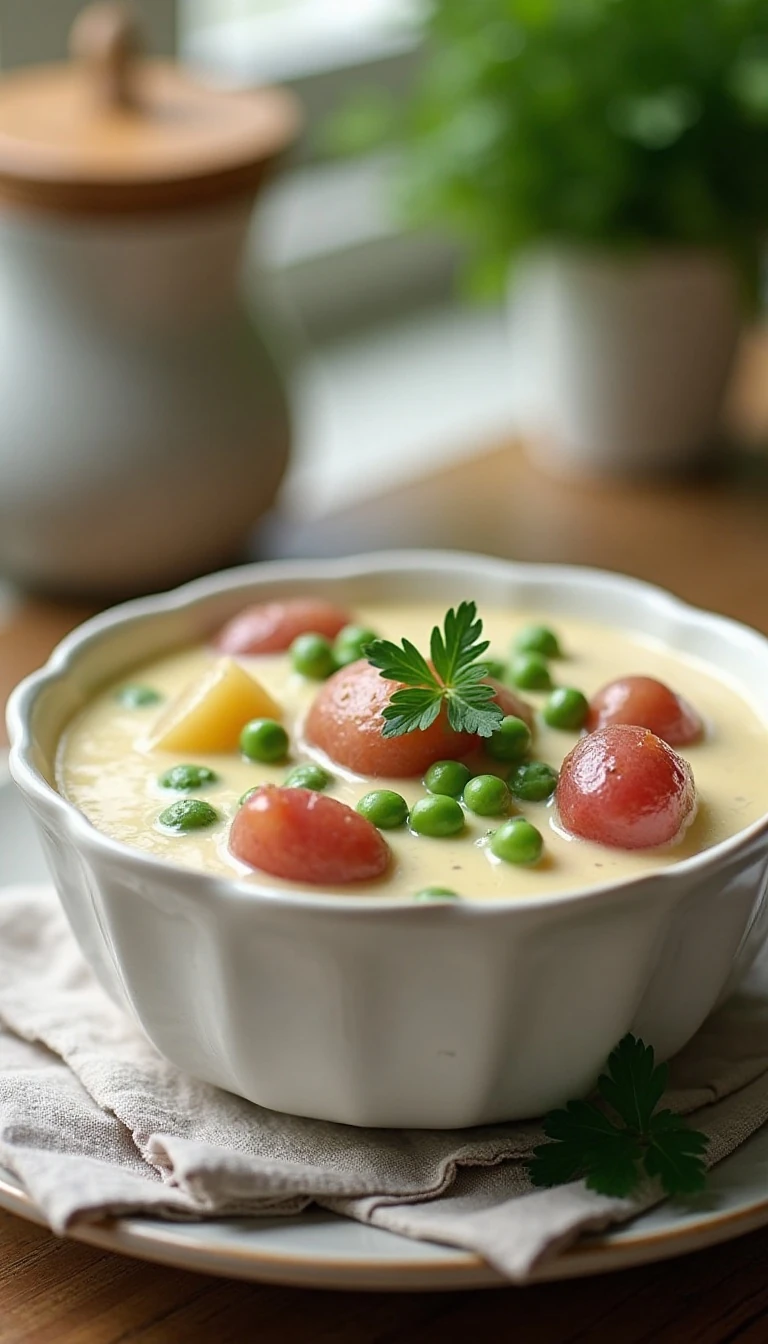 Old-Fashioned Creamed Potatoes and Peas Recipe