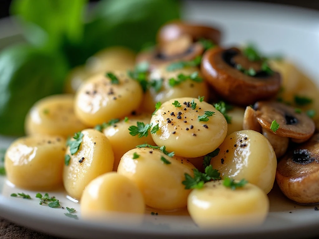 Garnished creamy garlic Parmesan gnocchi with side dish ideas