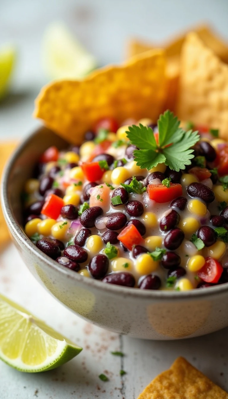 Creamy Lime Black Bean and Corn Salsa Recipe