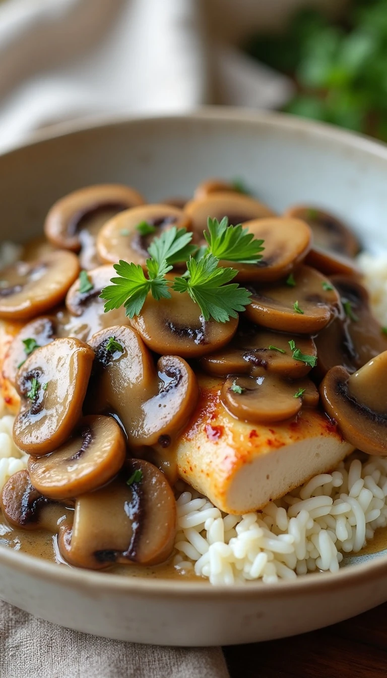 Creamy Slow Cooker Portobello Chicken Recipe
